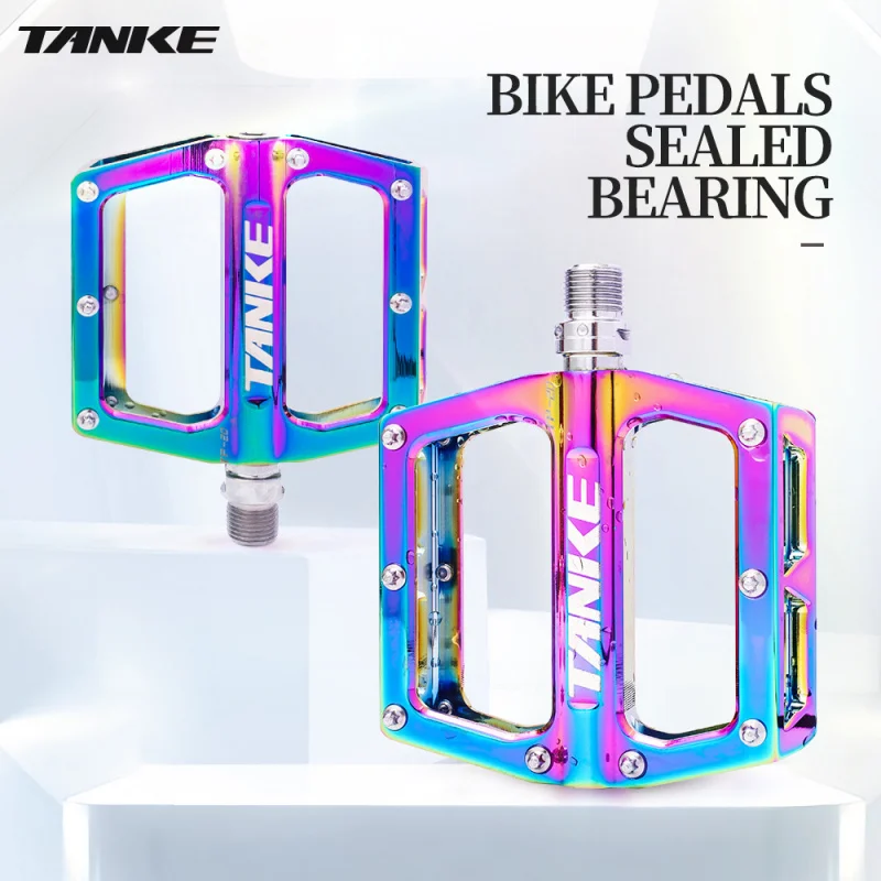 

bicycle pedals TANKE TP-20 ultralight aluminum alloy colorful hollow anti-skid bearing mountain bike accessories MTB foot pedals