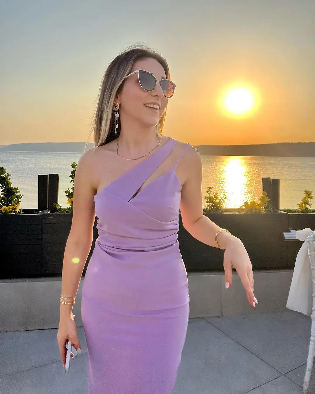 Sapmae One-shoulder Sheath Floor-length Vent Satin Purple Zipper Up Prom Evenning Formal Cocktail Dress Suit For Women In 2023