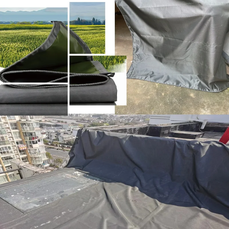 0.7MM Single Sided Black Coated Canvas With Super Thick Fabric Convenient For Carrying Vehicle Cover Building Rain Protection