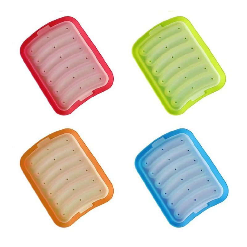

6 Cavity Silicone Sausage Mold With Lid DIY Sausage Maker Mould Ham Hot Dog Making Mold Sausages Pan Baking Mould Baking Tool