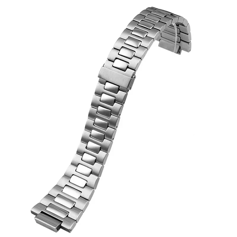 

25*13mm Stainless Steel Watch Strap Bracelet Silver Metal Watch band with Folding Clasp For Patek Philippe Nautilus 5711 / 5726