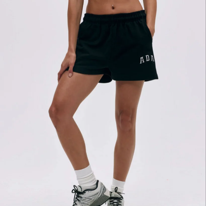 

Adanola Fitn Yoga Sports orts Хлопковое кружево с вышивкой Мужчины Женщины Лето Bla Брюки для йоги четырех четвертей Свободный крой l ...