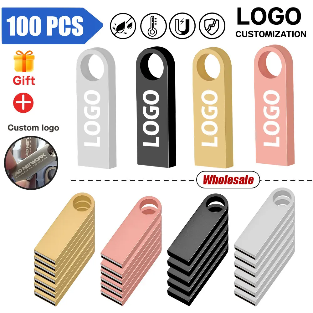 100 stks/partij Pen Drive 32GB 64GB 128GB Hoge Snelheid USB2.0 voor PC Mobiele Mini Pen Drive 16GB 32GB USB Flash Drive 64GB 8GB 4GB