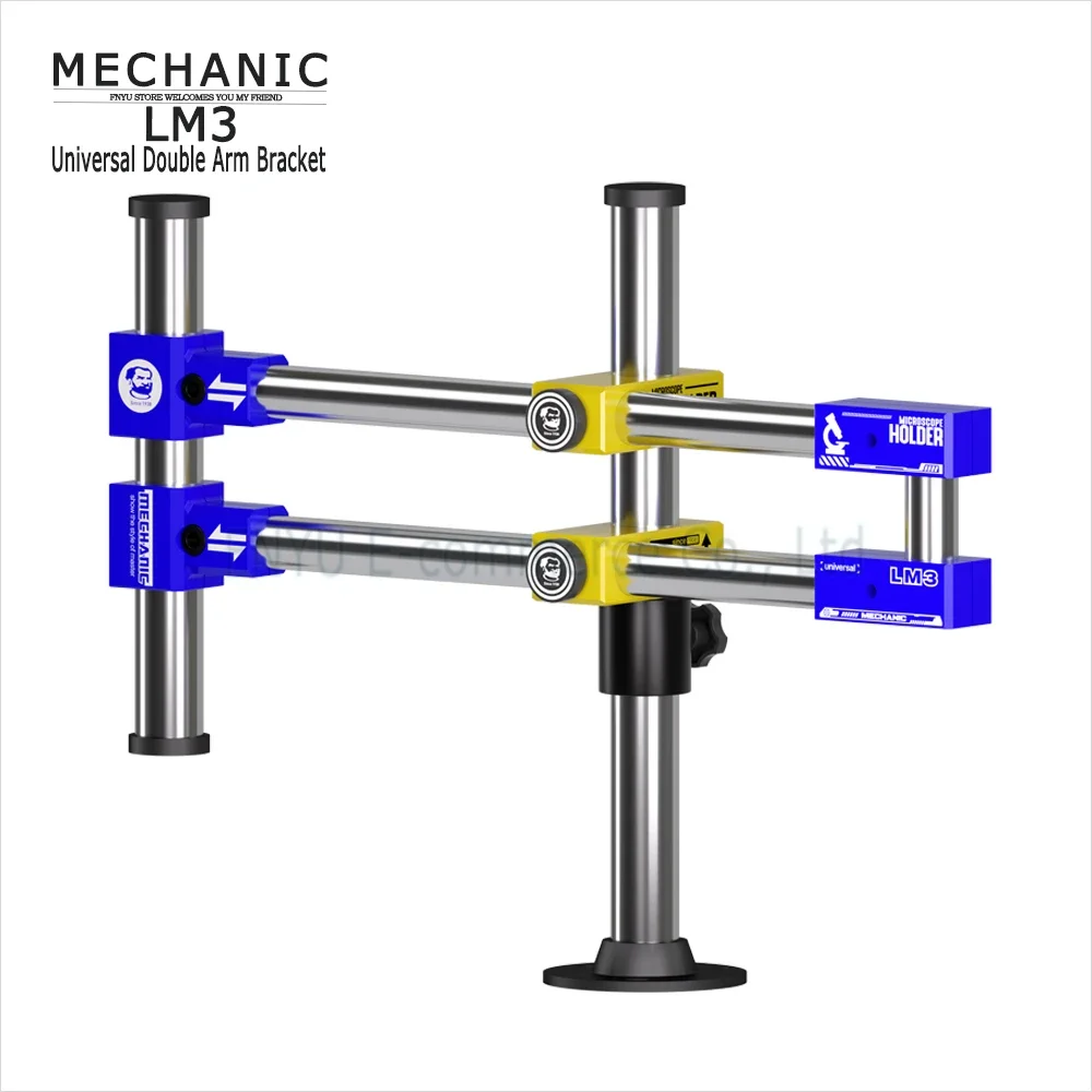 MECHANIC LM3 Universal Double Arm Bracket Trinocular Stereo Microscope Bracket  for Soldering Repair 360° Rotation Boom Stand