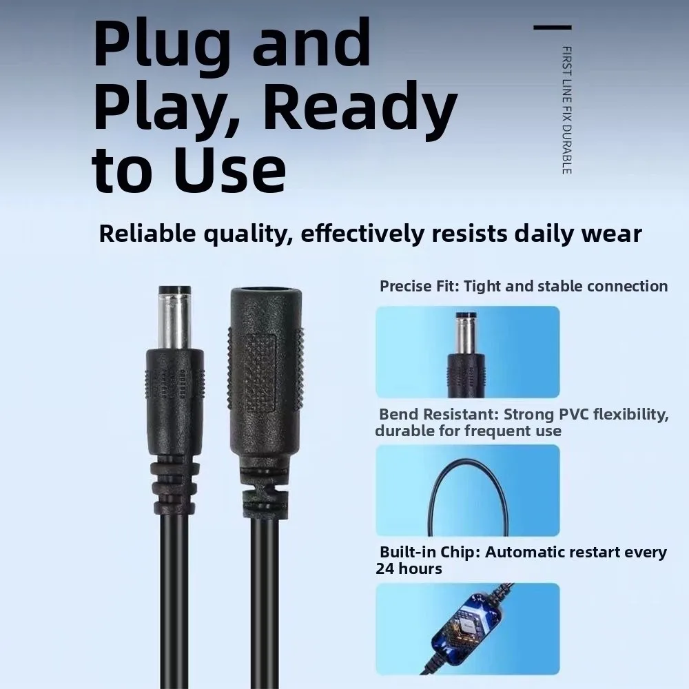 

24H Timing Router Reset Module DC 5V-15V 5.5x2.1mm Interface Timing Restart Cable Plug and Play Router Automatic Reset Line