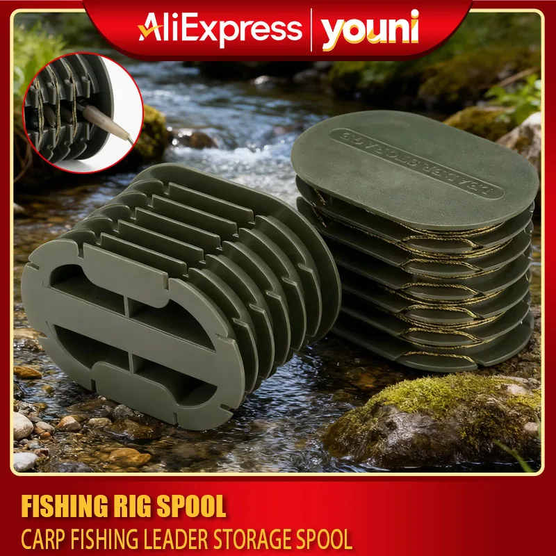 صندوق تخزين لزعيم صيد سمك الشبوط المدمج من Rigtrip - يحمل 6 قادة، تصميم خالٍ من التشابك مع مشابك مدمجة للتحكم #1