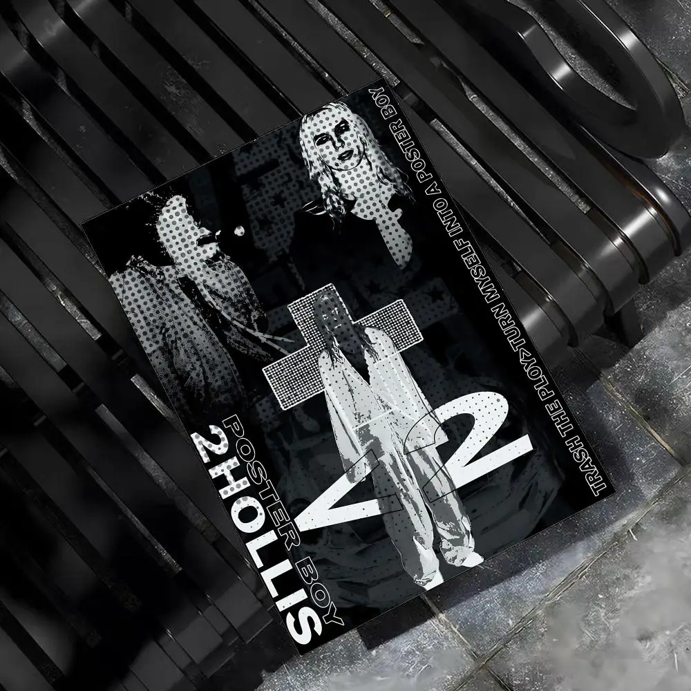 2Hollis Rapper Sänger Poster Wohnzimmer Schlafzimmer Bar Flur Klebende Wandkunst Druck Wasserfeste Ästhetische Dekoration – Detail 12