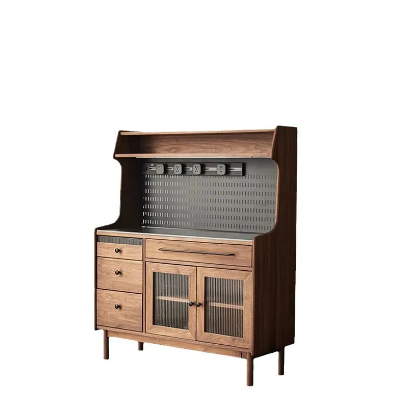 

North American black walnut all solid wood dining side cabinet modern simple tea cabinet