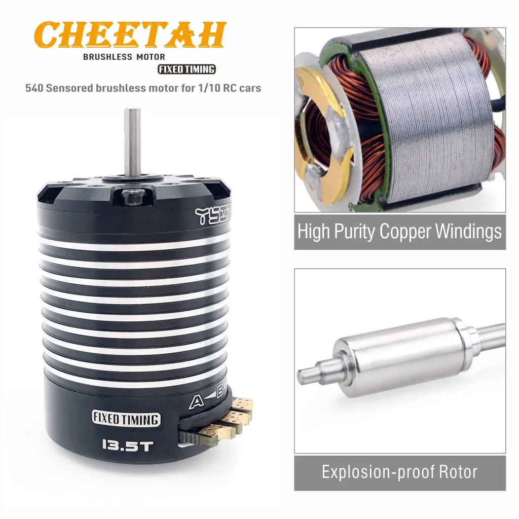 Original YSIDO 540 8.5T 10.5T 13.5T CHEETAH Sensored Brushless Motor for Modified Spec Stock 1/10 1/12 RC Drift Car