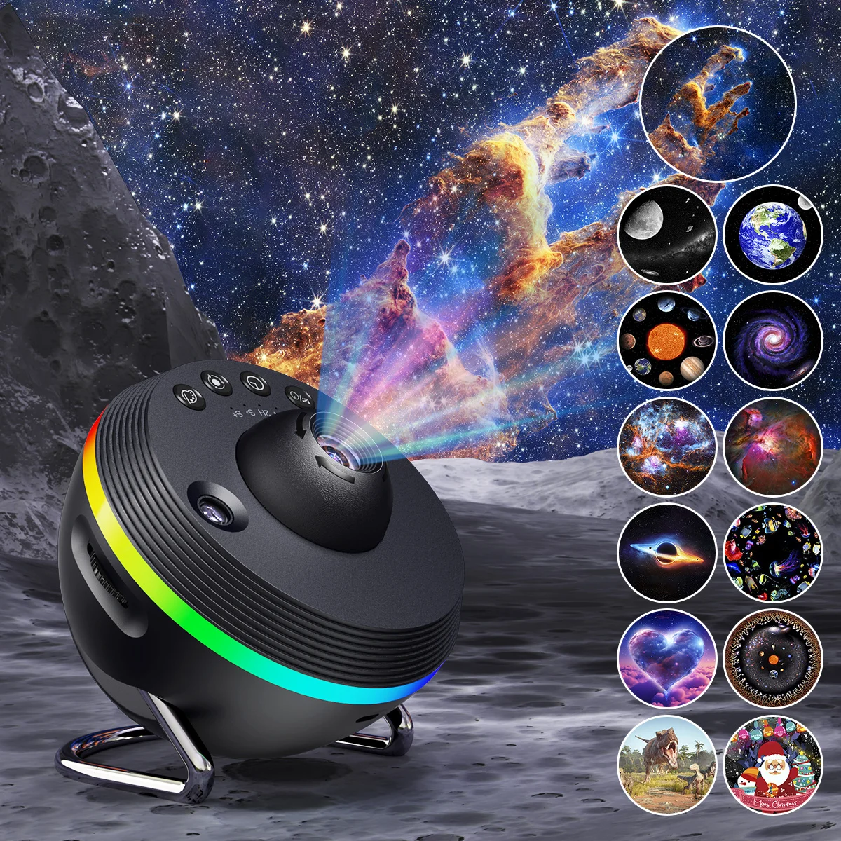 Meteor 13 in 1 Ultra Clear Galaxy Projector Ultra Clear Night Light Lamp Rotary Space Ball Planetarium Projector Lights