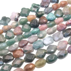 Piedra de ágata Natural de la India, cubo Irregular redondo, tubo de corazón, cuentas espaciadoras sueltas geométricas para la fabricación de joyas, pulsera Diy