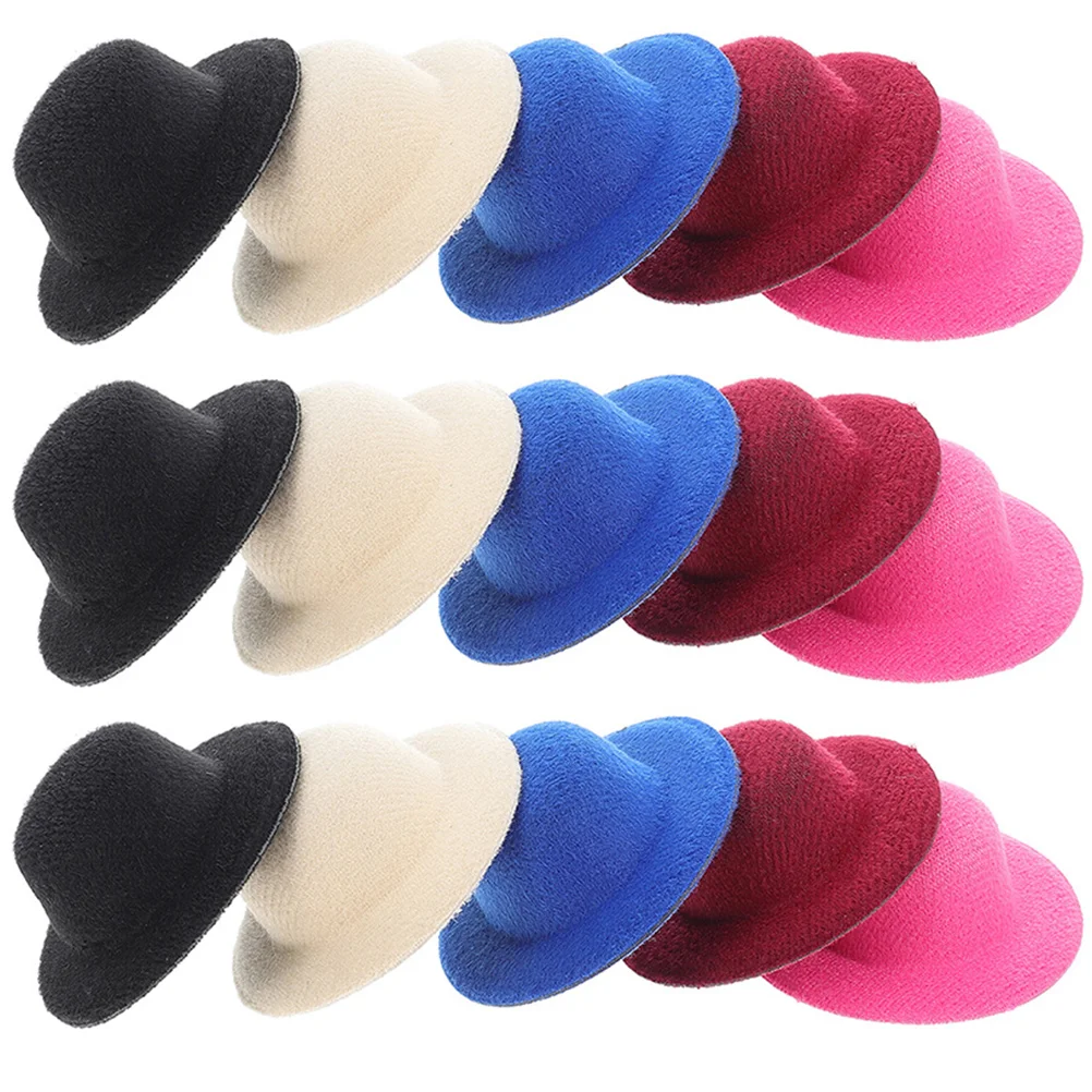 

15 Pcs Small Hat DIY Caps Hats Decor Accessories Girls Mini Miniature Black Dolls Party Exquisite