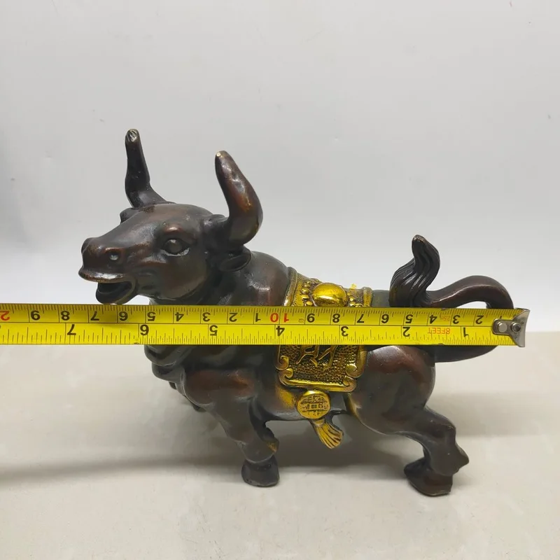 Antique Bronze Ornament, Fortune Bull Home Entryway Decorative Craft