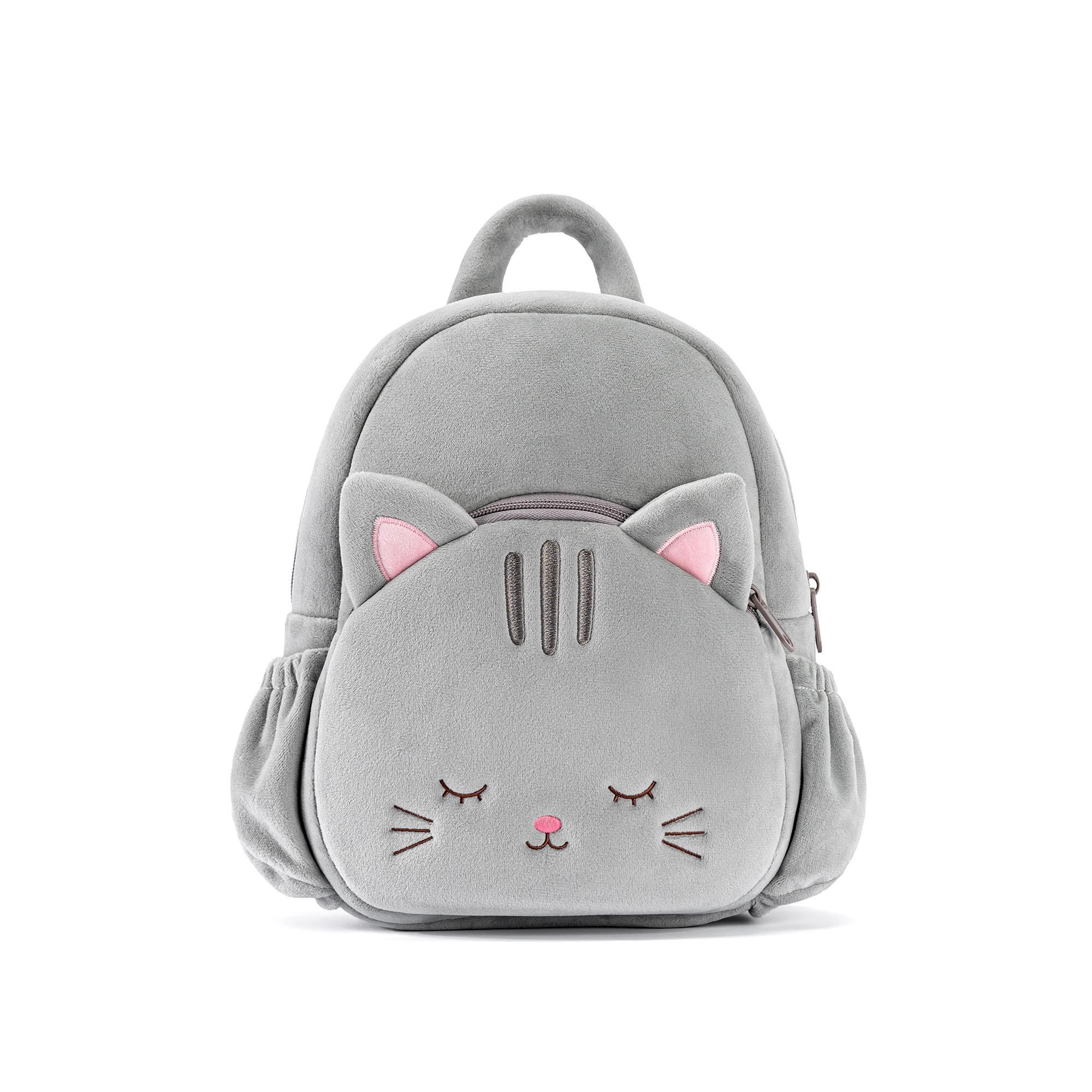 Gloveleya Soft Backpack Plush Backpack for Kids Animal backpack Children Bag Gifts for Baby's first Birthday Gift Grey Cat