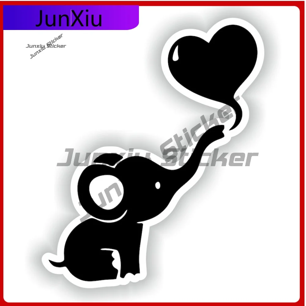 

Cartoon Elephant Heart Vinyl Decals Cool Animals Sticker Graphic Motorcycle Accessories And Decals Emblems Funny Decorations Pvc
