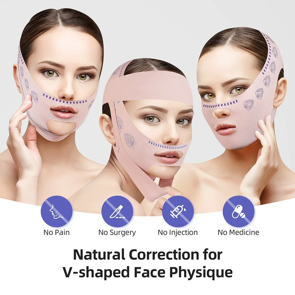 Reusable Face Slimming Bandage V Line Face Shaper Women Chin Cheek Lift Up Belt Facial Massage Strap Face Skin Care Beauty Tools