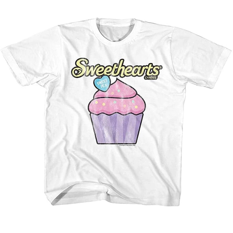 

Loose Fit American Sle T-irt Sweethearts Candy Box Trendy Casual Cotton round Ne ort Sve Youth Summer Top