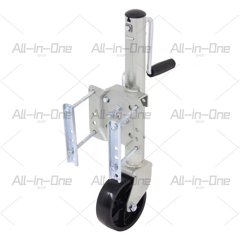 1200 lb Trailer Jack with 6 Inch Wheel, Hand Crank Leg Guide, Strap and Bolts Included