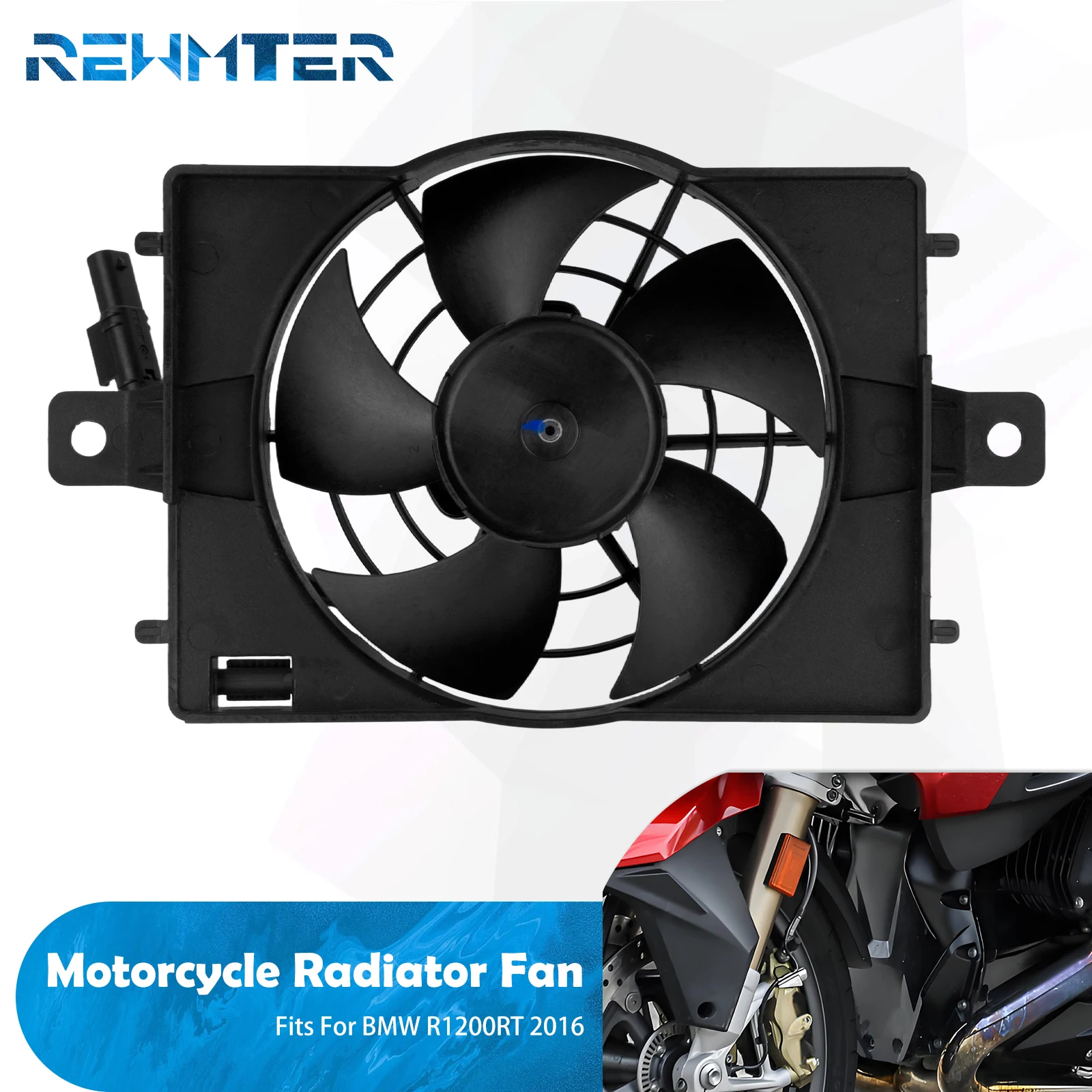 

Motorcycle Engine Radiator Cooling Fan W/Bracket Plastic For BMW R1200 RT R1200RT 2016 Water Tank Cooler Accessories Black