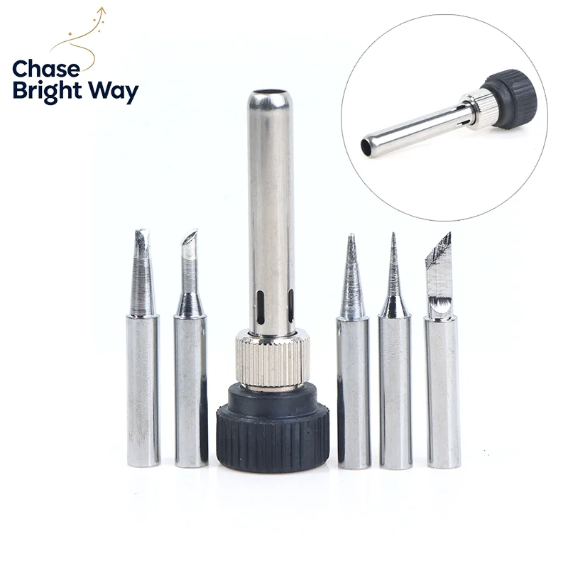 5Pcs Soldering Iron Tips Handle Cannula Casing Adapter Compatible With 852D 936 937D 898D 907 Soldering Station