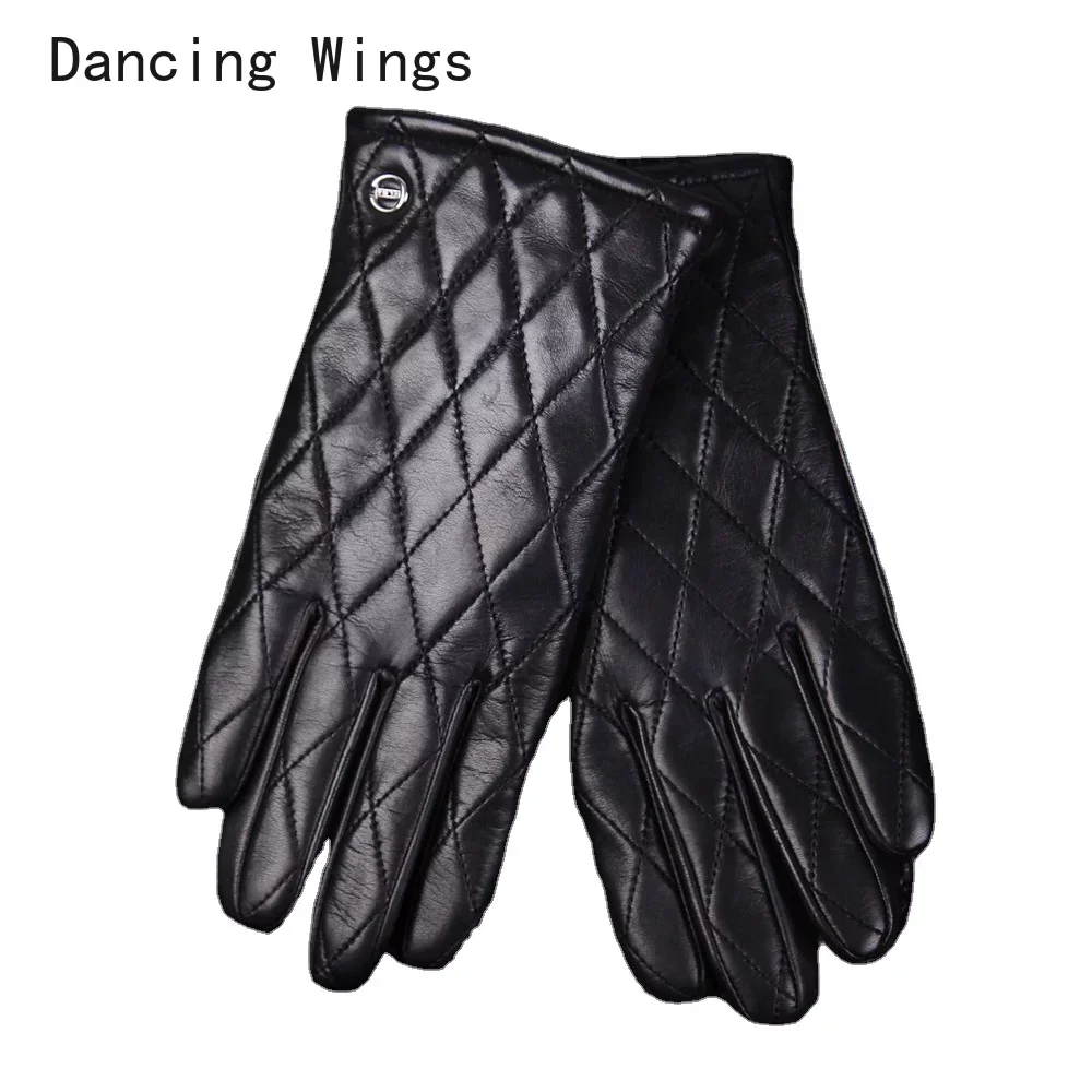 Autumn and winter genuine leather Men Real Leather Gloves Thin Keep Warm Diamond Weave Sheepskin Gloves Spring Autumn