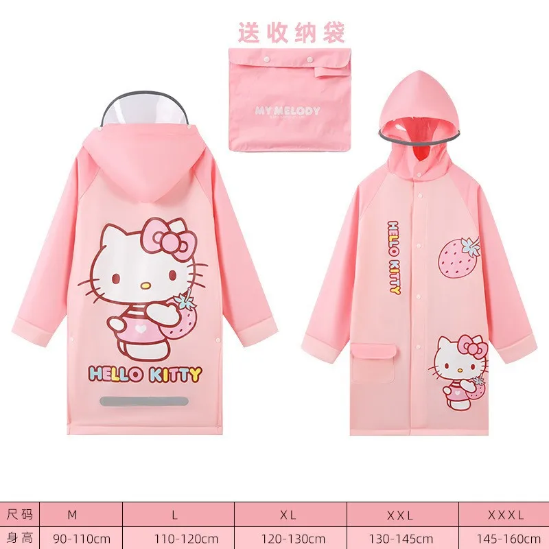 

Hello Kitty Sanrio Kids Raincoat Thickened Loose Lightweight Hooded Quick Dry High appearance gift storage bag