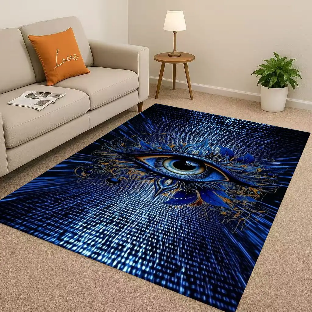 3D Ancient Egypt Pictographic Eye of Horus Living Room Non-Slip Area Rug Soft Carpet for Bedroom Sofa ,Easy Clean Home Doormat