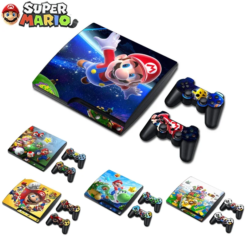 Super Mario Bros PS3 Slim Skin Stickers Cover for PlayStation 3 Slim 2000 3000 Decorative Consoles Controller Protective Film