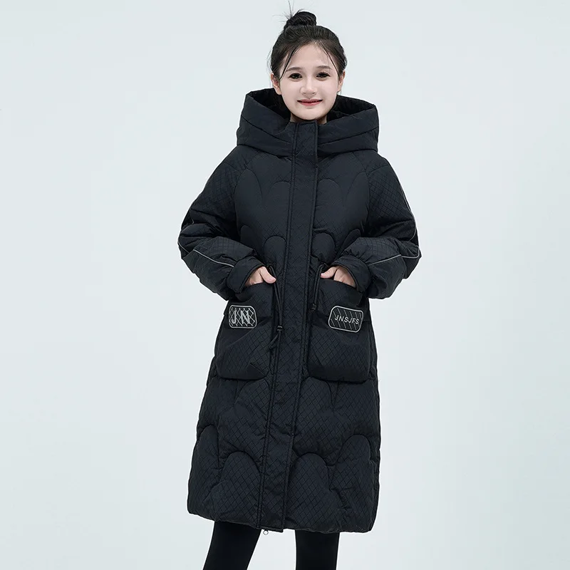 

Winter Versatile Fashionable Simple Mid-length Thickened Coat Zipper Pockets Outwear Women's Loose-fitting Warm Cotton Jacket