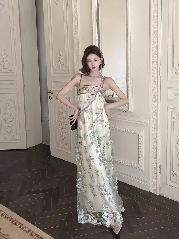 

Оригинальный летний шелковый комплект из трех предметов в китайском стиле: женский топ на бретельках и модный костюм для взрослых на весну-лето