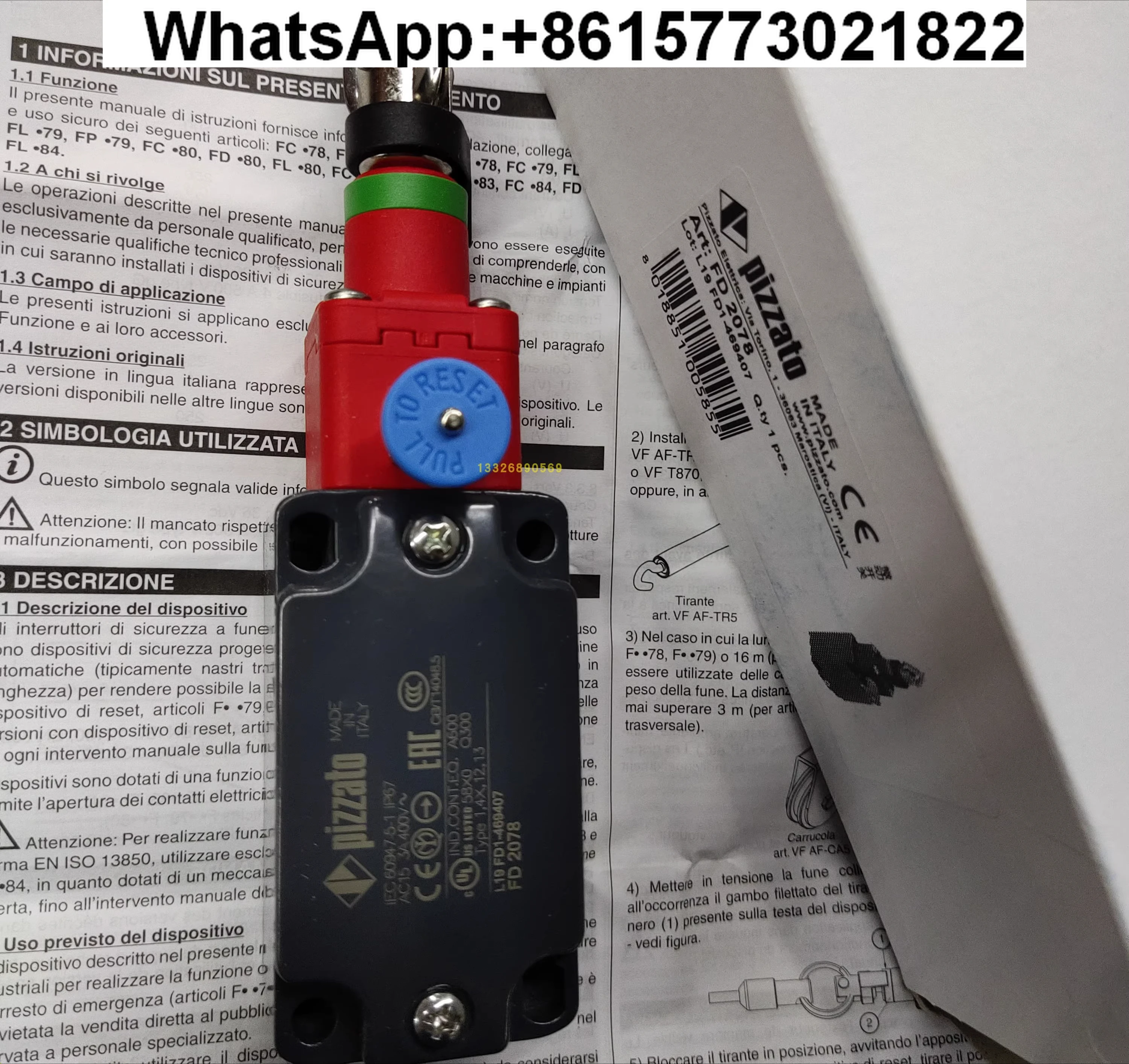 

Для мобильного переключателя Pizzato концевой выключатель FD2078