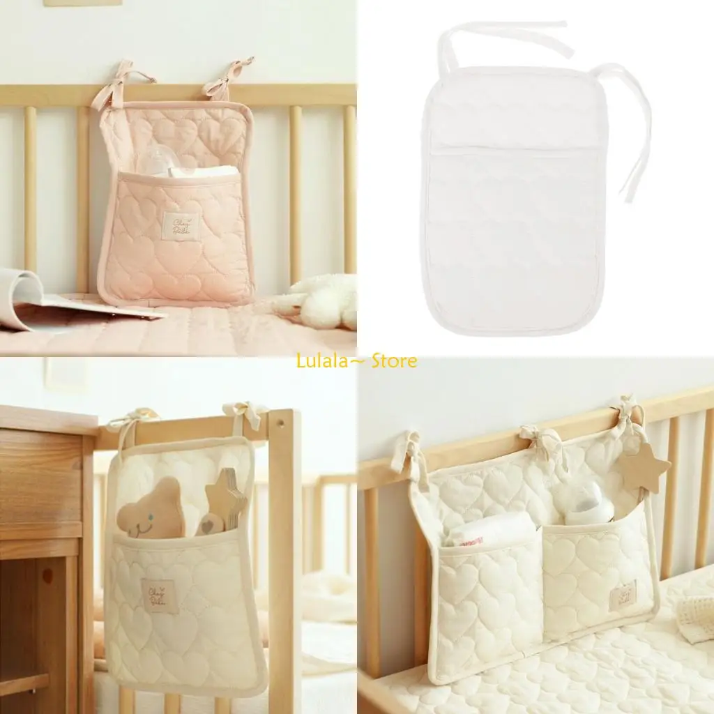 

Y4QA Crib Hanging Bag Bedsides Diaper Storage Bag Cot Bed Hanging Bag