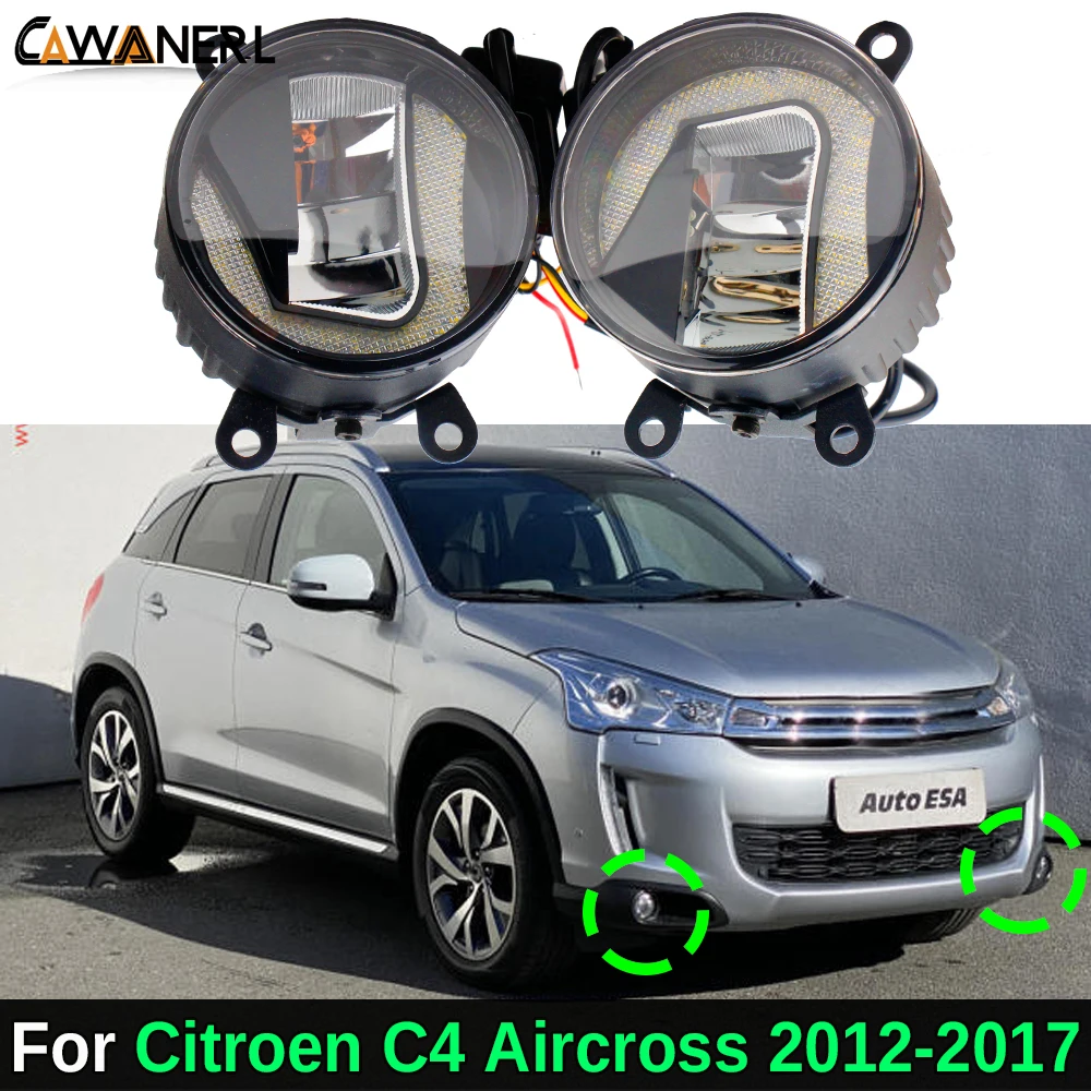 2 X 30W Car Front LED Fog Light DRL Daytime Running Lamp Accessories For Citroen C4 Aircross 2012 2013 2014 2015 2016 2017
