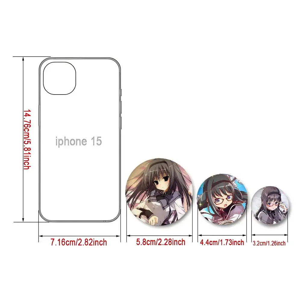 Cartoon Figure Akemi Homura Badges Fashion New Hip Hop Versatile Round Metal Badge Cartoon Pin Gift Wholesale