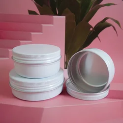 5/10/15/20/30/50/60/80/110/180g Empty Aluminum Box Lids Tin Cans Round Metal Ceam Jar Cosmetic Containers White Bottle Wholesale