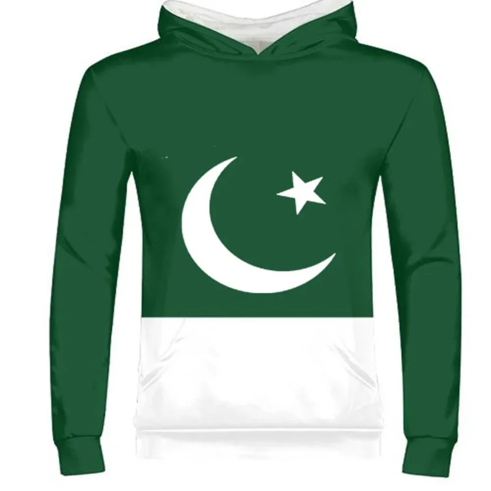 

New Pakistan Flag Graphic Hoodies 3D National Emblem Moon Star Printing Sweatshirts Kids Fashion Hooded Hoody