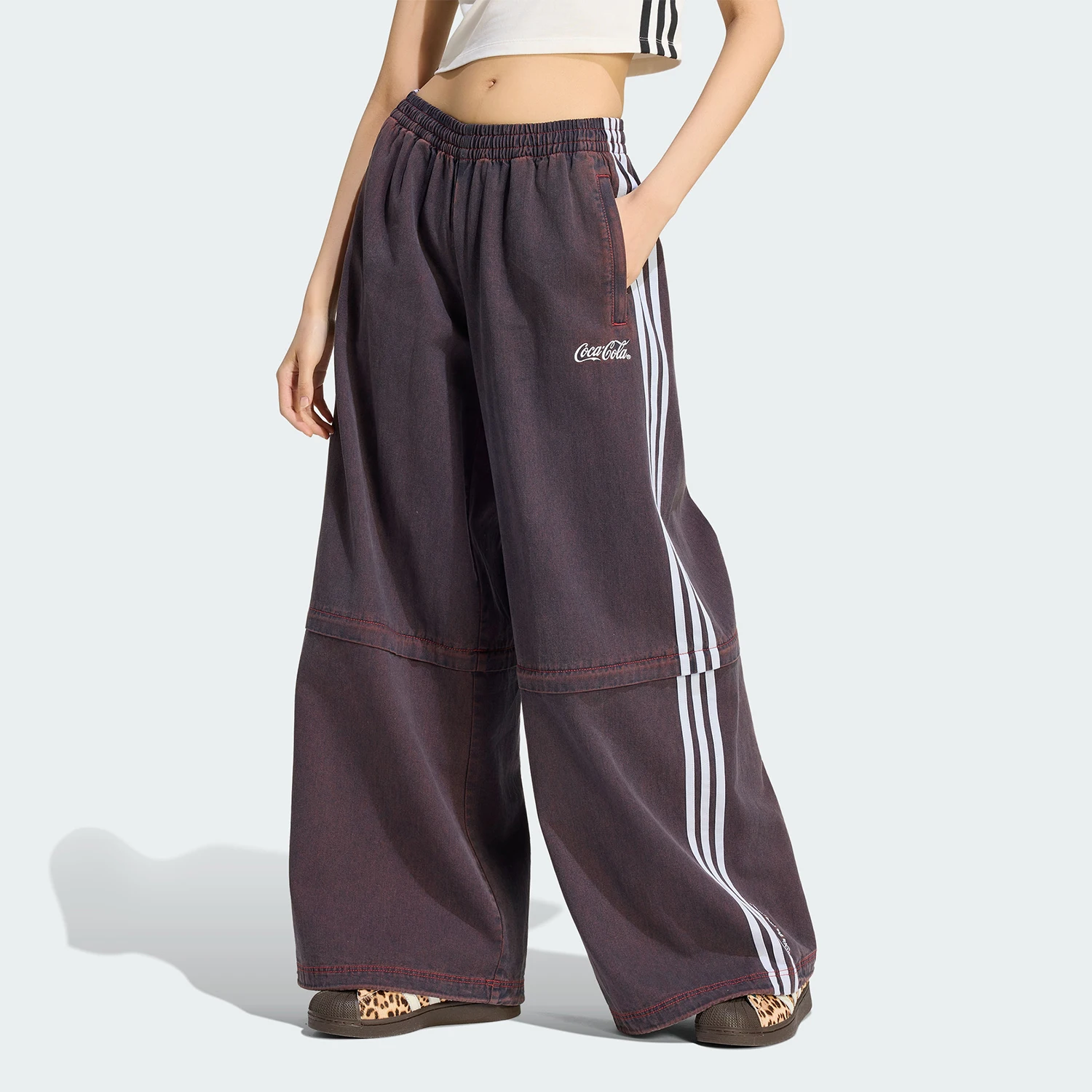 Adidas genuine clover women's embroidered simple loose sports pants KY7695