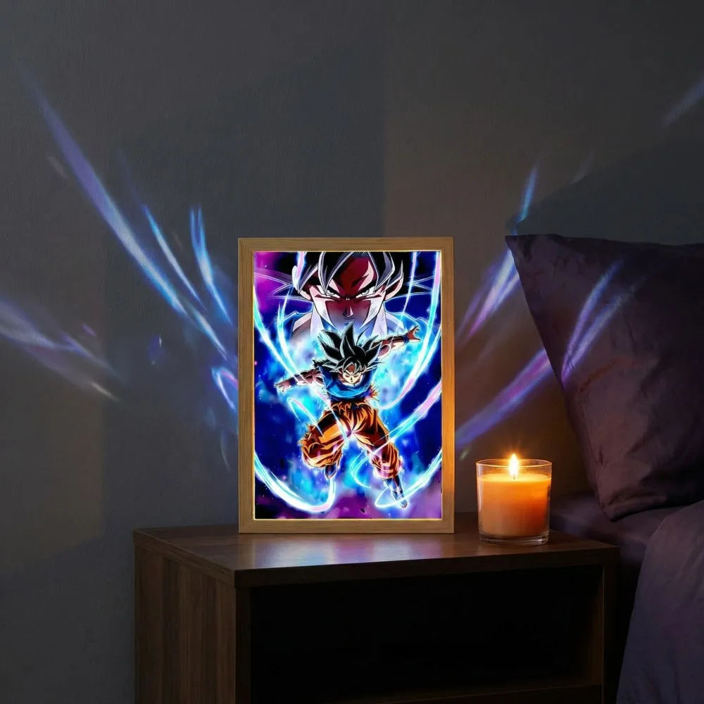 Anime Moon Lamp Goku LED Light Paninting Picture Frame Home Decoration Night Light Preferred Easy Installation Festival Gifts view 4