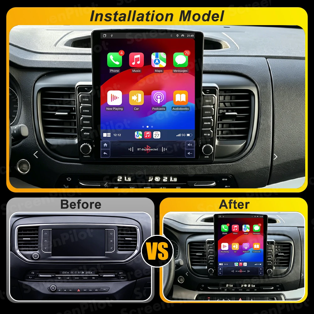For Peugeot Expert 3 For Toyota Proace 2016 2017 2018-2021 Android 16 Stereo Head Unit GPS Navigation Mirror Link  Touch Screen