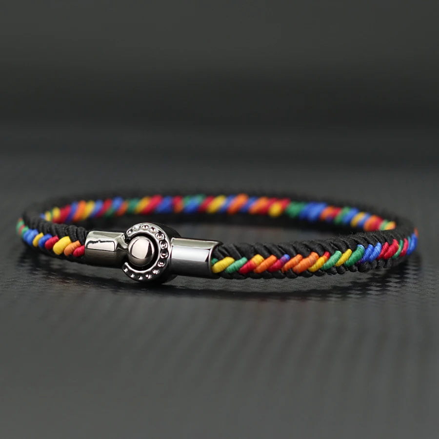 Handmade Ethnic Rope Bracelet with Magnetic Clasp