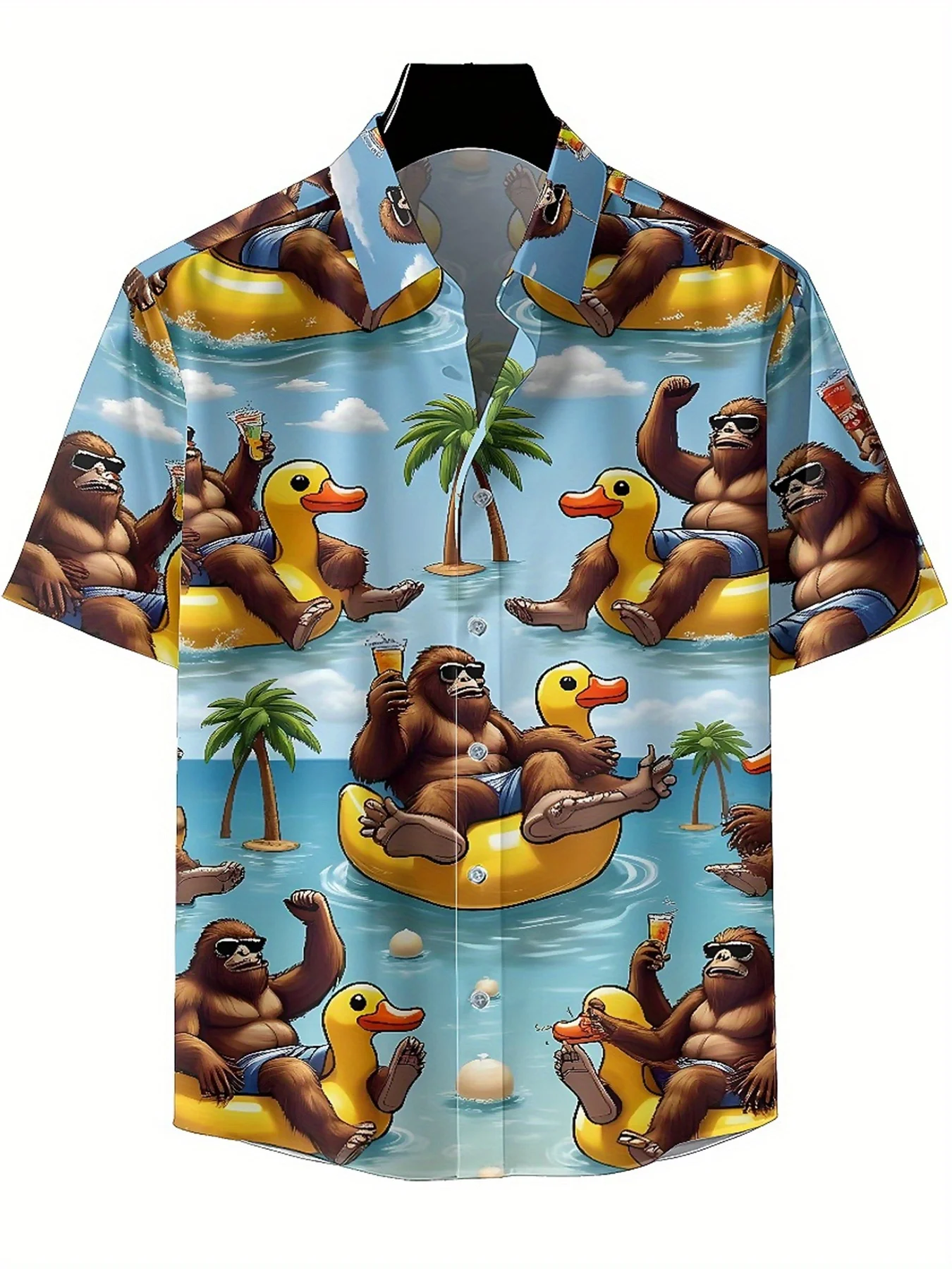Men's Plus Size Hawaiian Shirts Tropical Beach Party pattern, Unisex Aloha Shirts,summer Tops Tee,streetwear