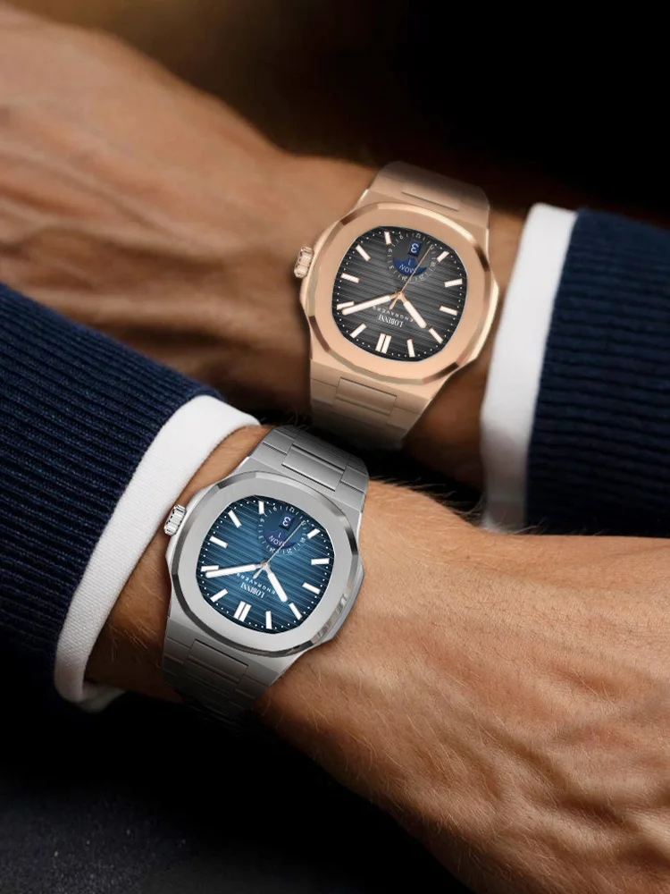 LOBINNI Luxury Japan Import Automatic Mechanical Men's Watch Sapphire Dual Calendar Diamond Moon Phase Waterproof Clock L19069A