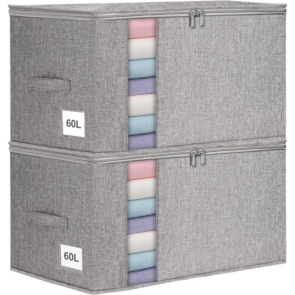 

Прочные сумки для хранения одеял King/Queen на молнии, идеально подходят для одеял, пододеяльников и одеял, 21,7x14,2x11,8 дюйма