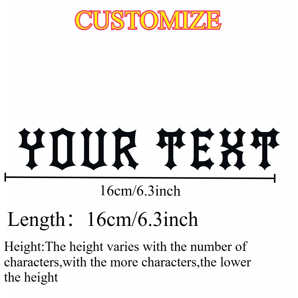 1PC Gothic Font Vinyl Decal, Waterproof Self‑Adhesive Sticker for Car Window & Rear Windshield DIY Decor