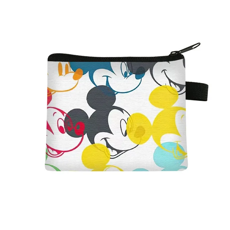 Disney Anime Mickey Mouse Coin Purse Kawaii Minnie Zipper Wallet Cartoon Children Portable Storage Bag Gifts