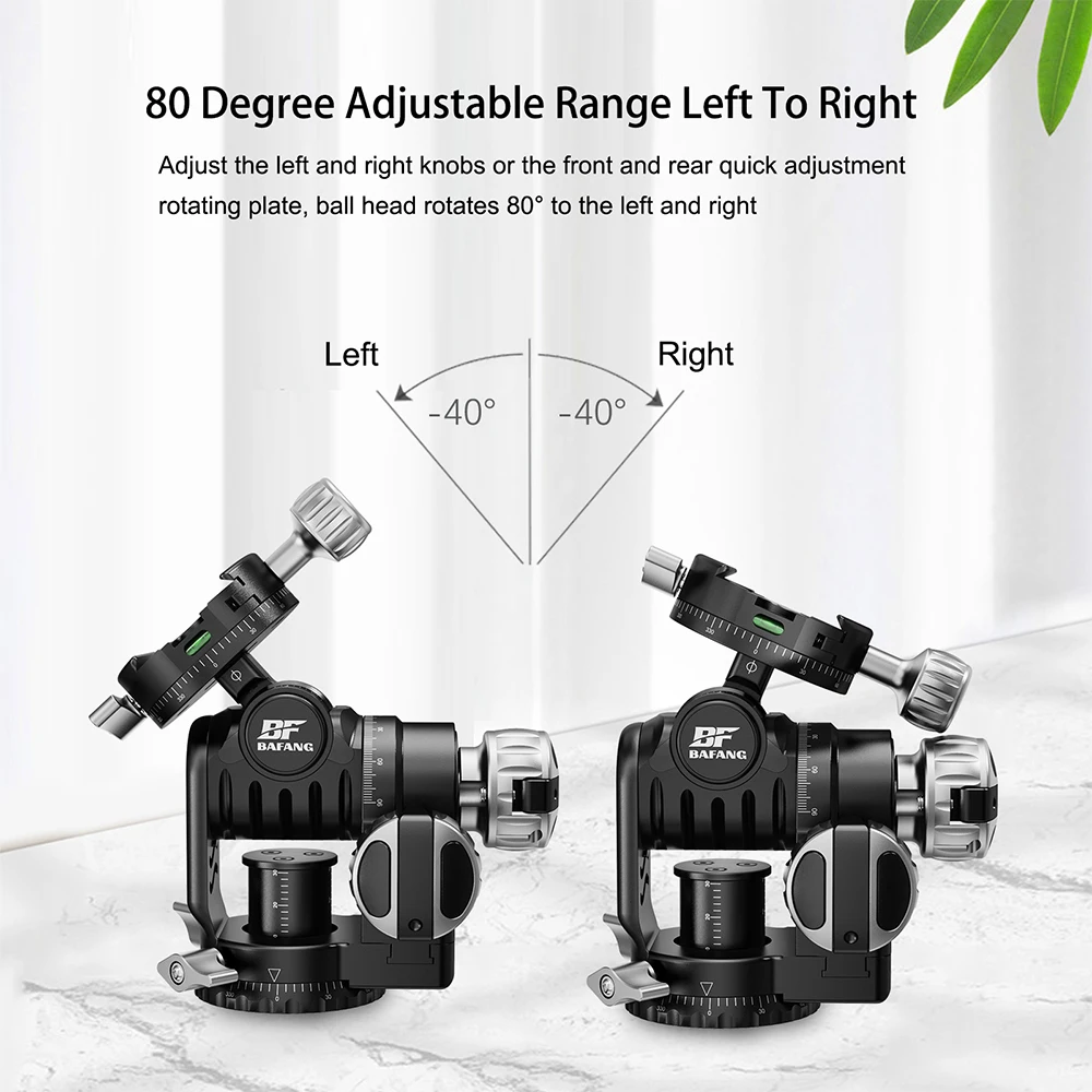 BAFANG New Design Tripod Ball Head Panoramic CNC Metal Camera Tripod Geared Head for Tripod,Monopod,DSLR,Camcorder