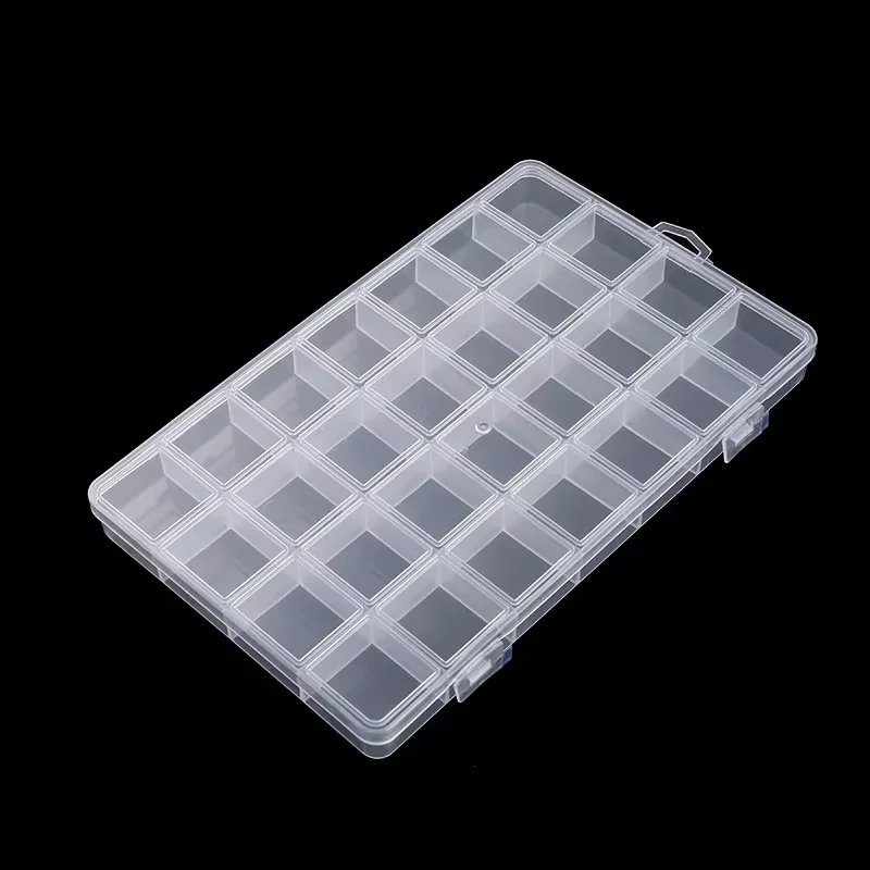 Caja Organizadora de Cuentas de Plástico Acrílico con 9/12/15/18/28 Compartimentos, Contenedor Transparente para Almacenamiento de Manualidades y Pequeños Artículos de Bricolaje