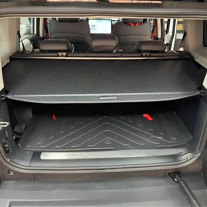 Carbon Fiber Car Rear Trunk Cargo Cover Fit For JETOUR Traveler T2 2023 2024 Canvas Retractable Curtain Tail Box Storage Board