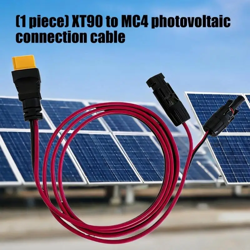 Q6PA XT90 Photovoltaic Cable, 1.5m Solar Charging Cable with Male and Female Solar Ends, PVC Insulated Body for Photovoltaic and