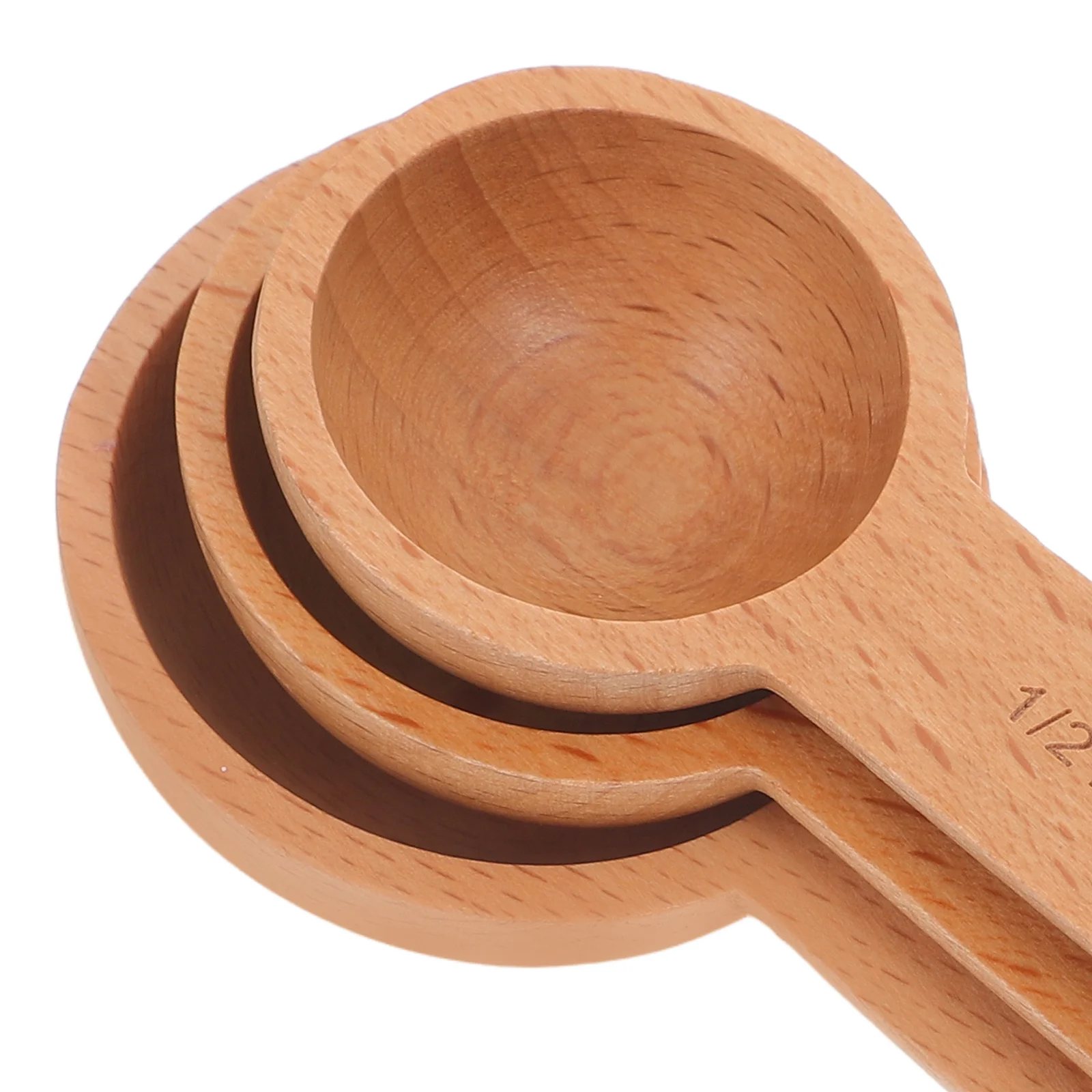 

3Pcs Wooden Measuring Spoons Coffee Bean Scoop Ergonomic Handle for Tea Sugar Powder Coffee Measure Scoop Wood